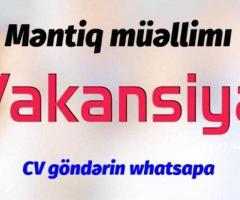 Vakansiya kursa məntiq müəllimləri əməkdaşlığa dəvət olunur