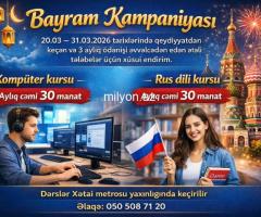 Endirimli kompüter və rus dili kursları