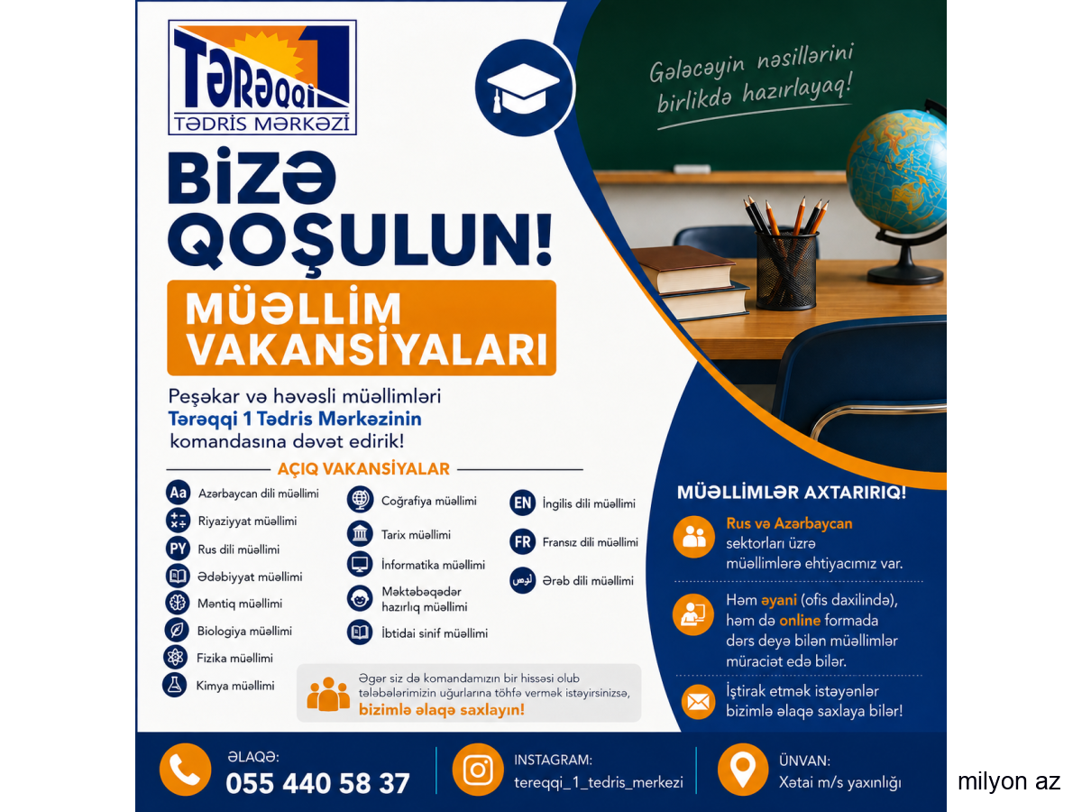 Müəllimləri əməkdaşlığa dəvət edirik