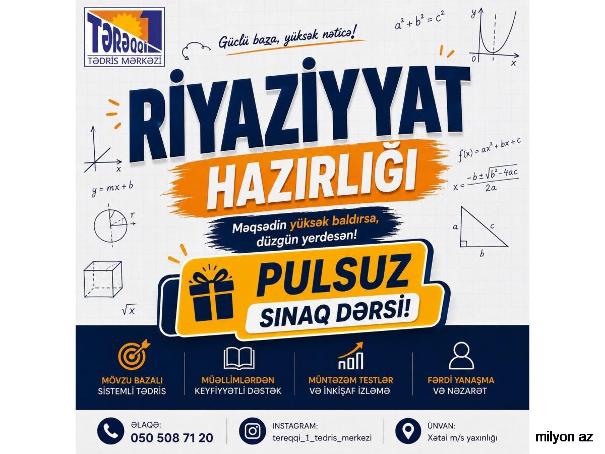 Xətai metrosu yaxınlığında riyaziyyat hazırlığı