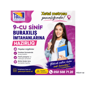 Xətai metrosu yaxınlığında 9-cu sinif buraxılış imtahanlarına hazırlıq