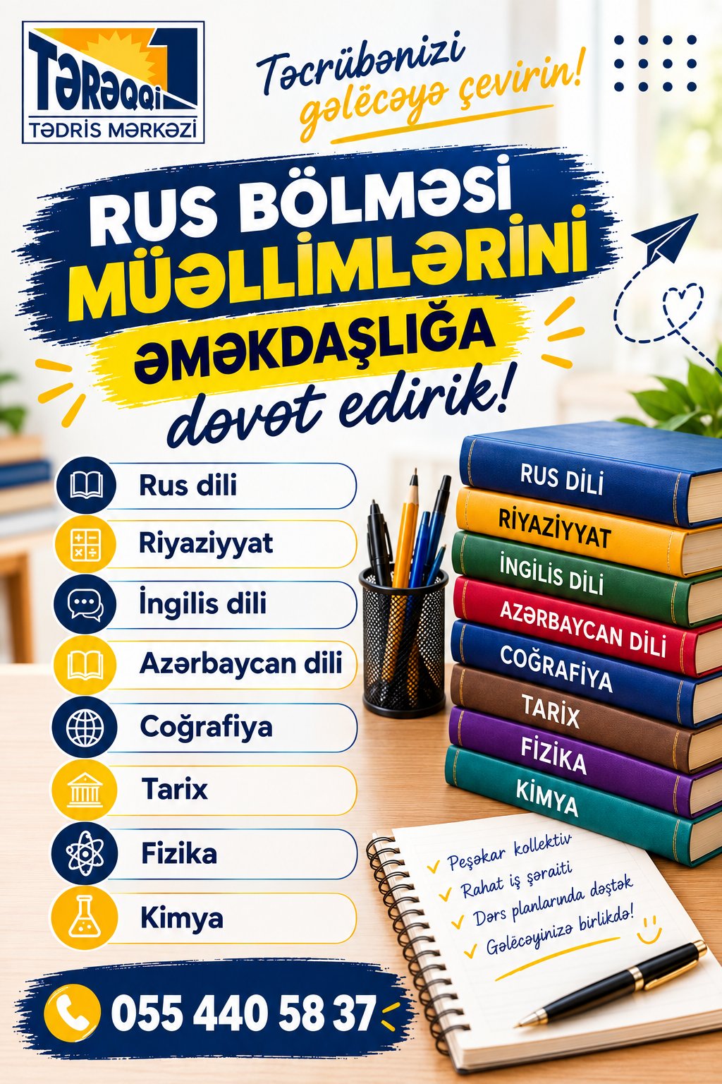 Rus bölməsinə müəllimləri əməkdaşlığa dəvət edirik
