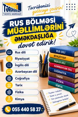 Rus bölməsinə müəllimləri əməkdaşlığa dəvət edirik
