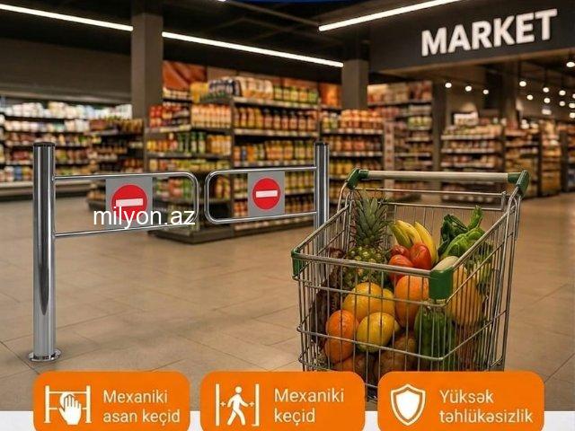 Market Turniketləri (Mexaniki və Sensorlu Keçid Sistemləri)